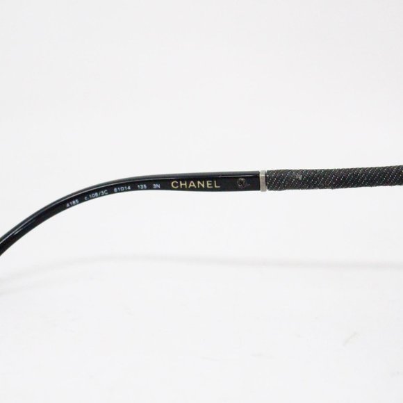 CHANEL #35401 Black Aviator Sunglasses